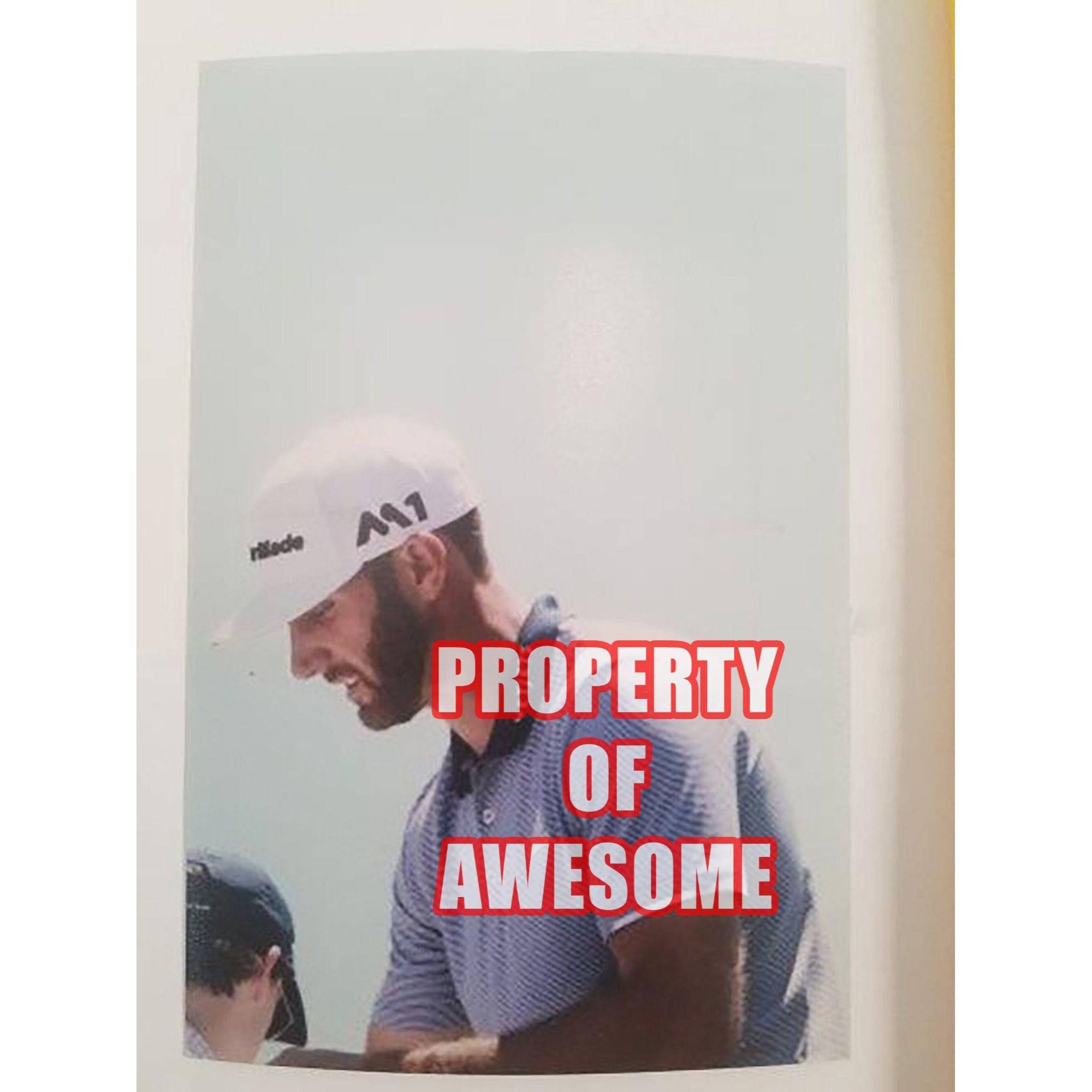 Dustin Johnson Masters pin flag signed with proof