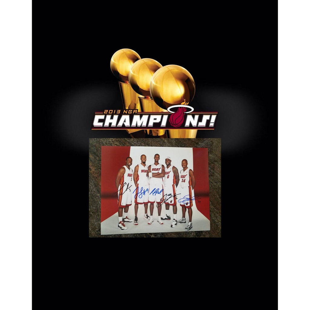 Dwyane Wade, Chris Bosh, LeBron James, Ray Allen 11 by 14 signed photo