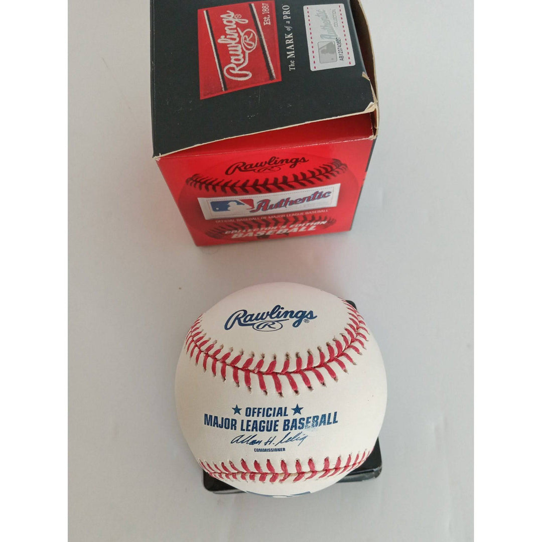 Freddie Freeman, Ronald Acuna Jr, and Ozzie Albie's MLB baseball signed with proof - Awesome Artifacts 