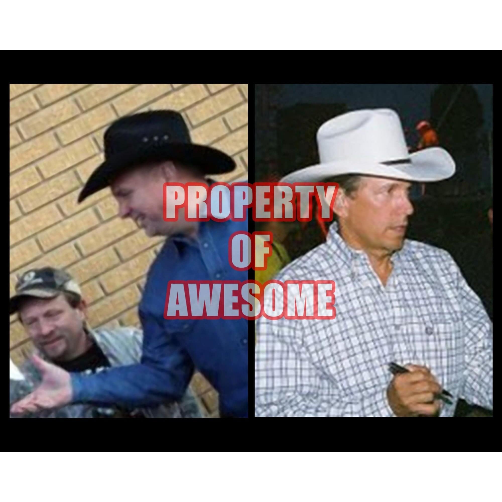 Garth Brooks and George Strait 8 by 10 signed photo with proof