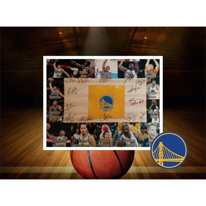 Golden State Warriors Steph Curry Draymond Green Klay Thompson team signed 16 x 20 photo