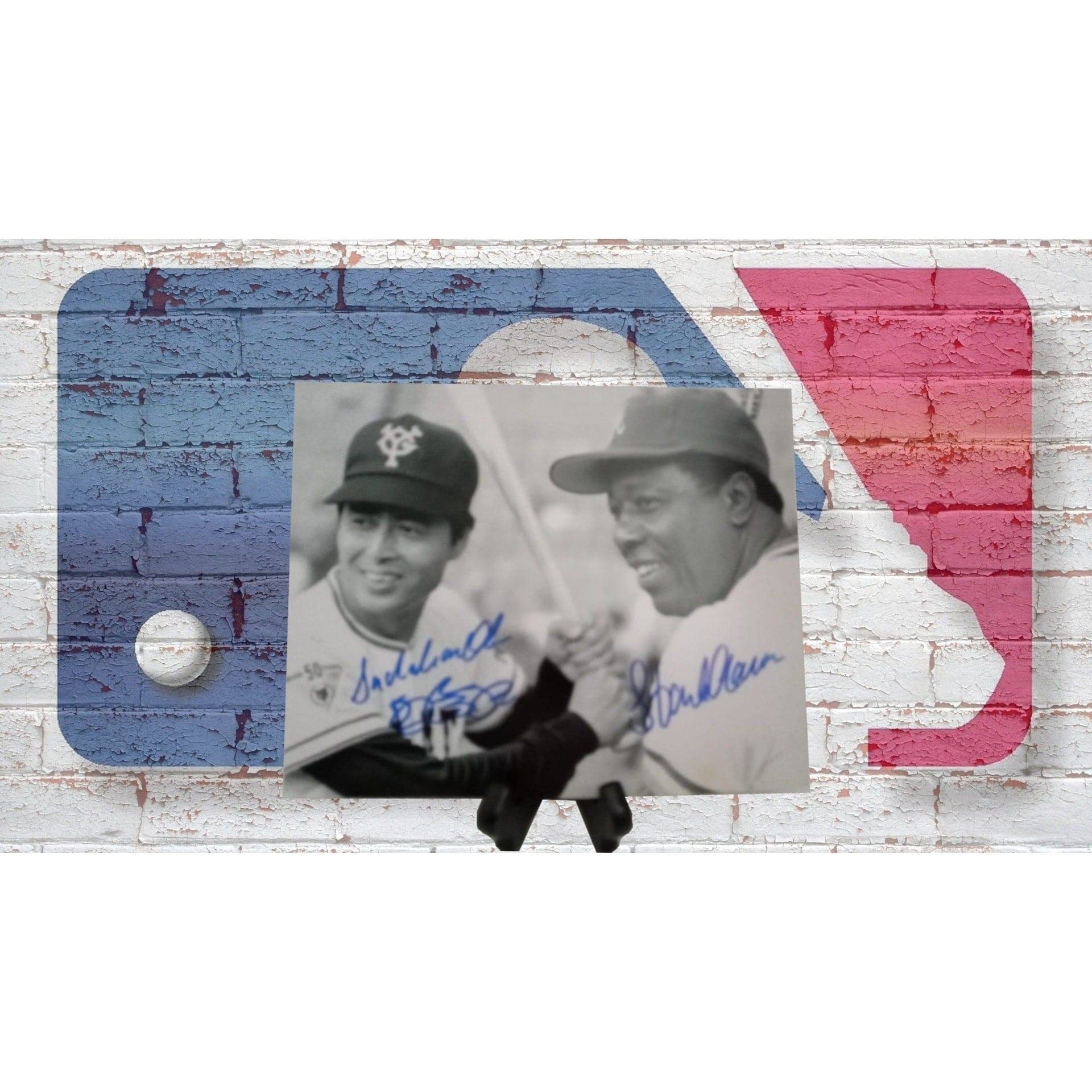 Hank Aaron and Sadaharu Oh 8 by 10 signed photo