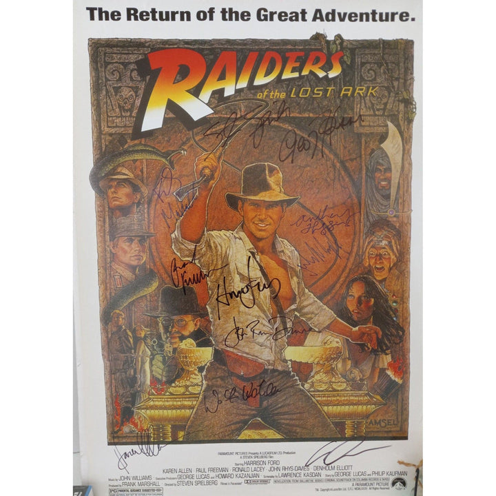 Harrison Ford Raiders of the Lost Ark 24x36 authentic movie poster signed with proof - Awesome Artifacts 