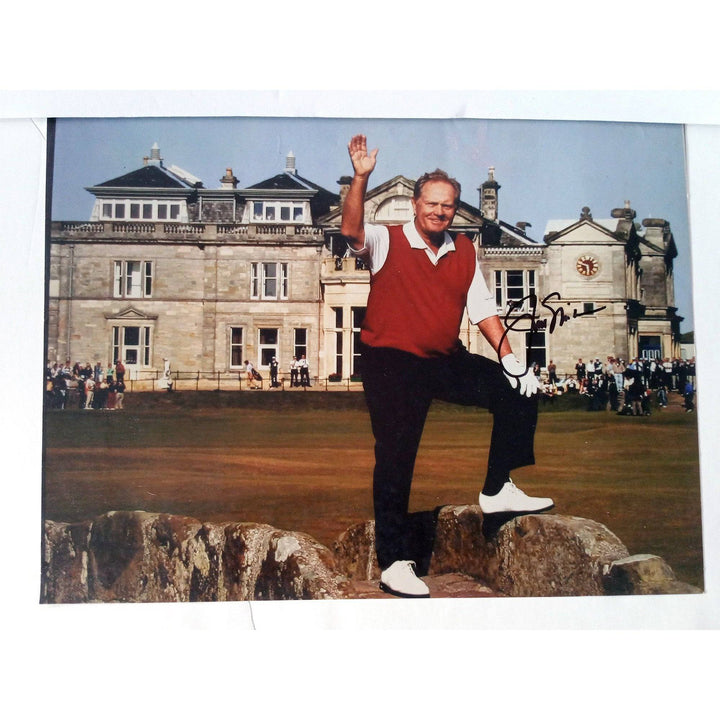 Jack Nicklaus 11 by 14 photograph Saint Andrew's signed with proof