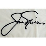 Load image into Gallery viewer, Jack Nicklaus with the embroidered golf flag sign with proof
