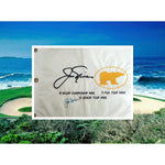 Load image into Gallery viewer, Jack Nicklaus with the embroidered golf flag sign with proof
