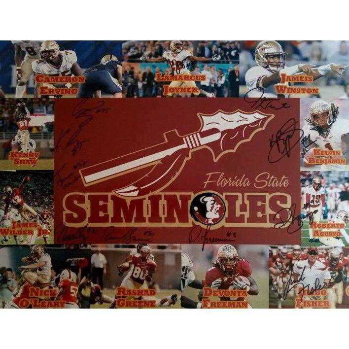 Jameis Winston Florida State Seminoles 2013 14 national champs team signed photo 16 x 20