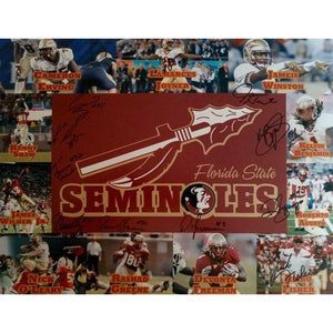 Jameis Winston Florida State Seminoles 2013 14 national champs team signed photo 16 x 20