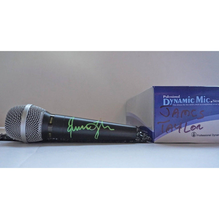 James Taylor signed microphone with proof