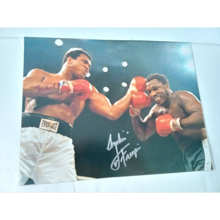 Joe Frazier and Muhammad Ali 11 by 14 photo signed with proof