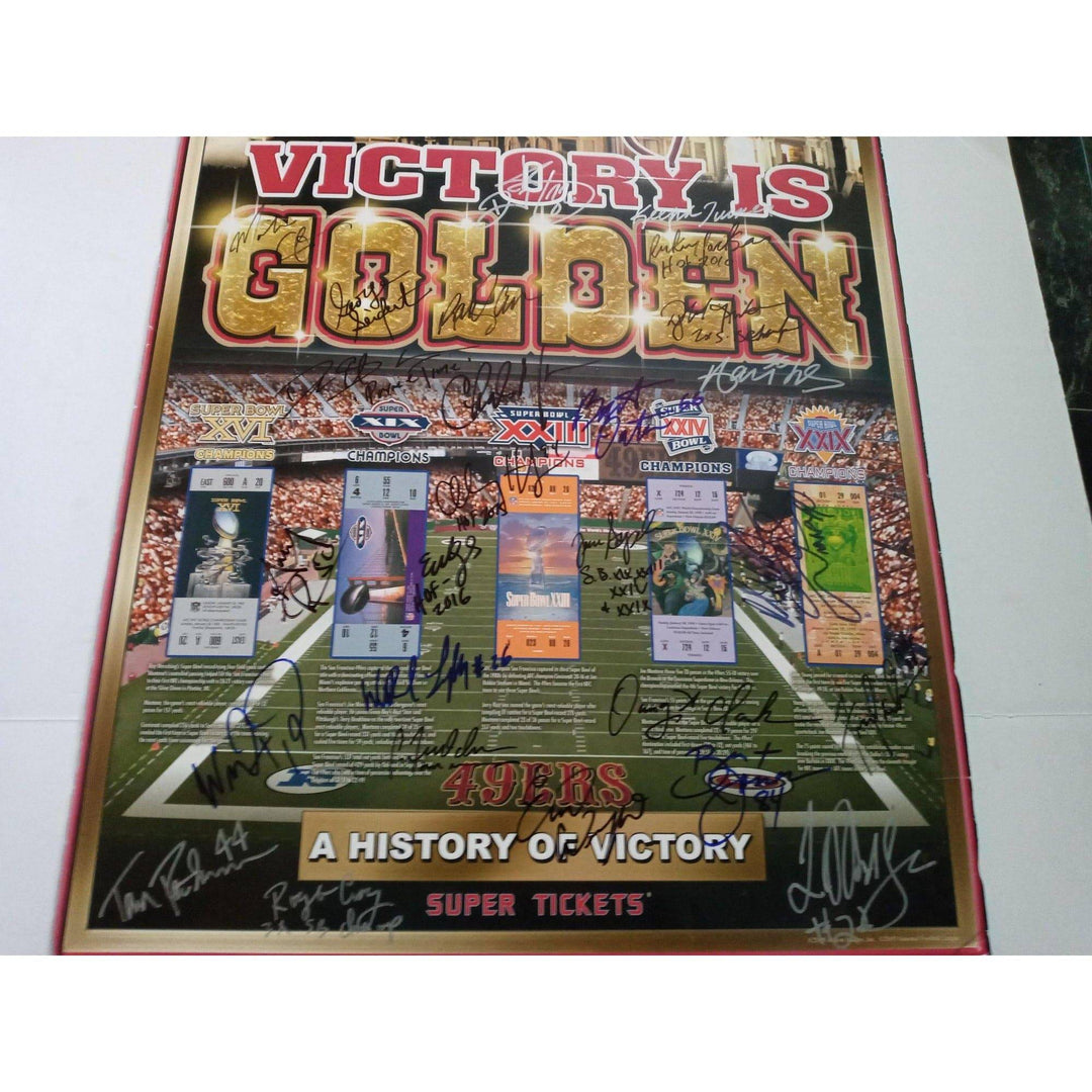 Joe Montana Ronnie Lott Jerry Rice San Francisco 49ers signed poster