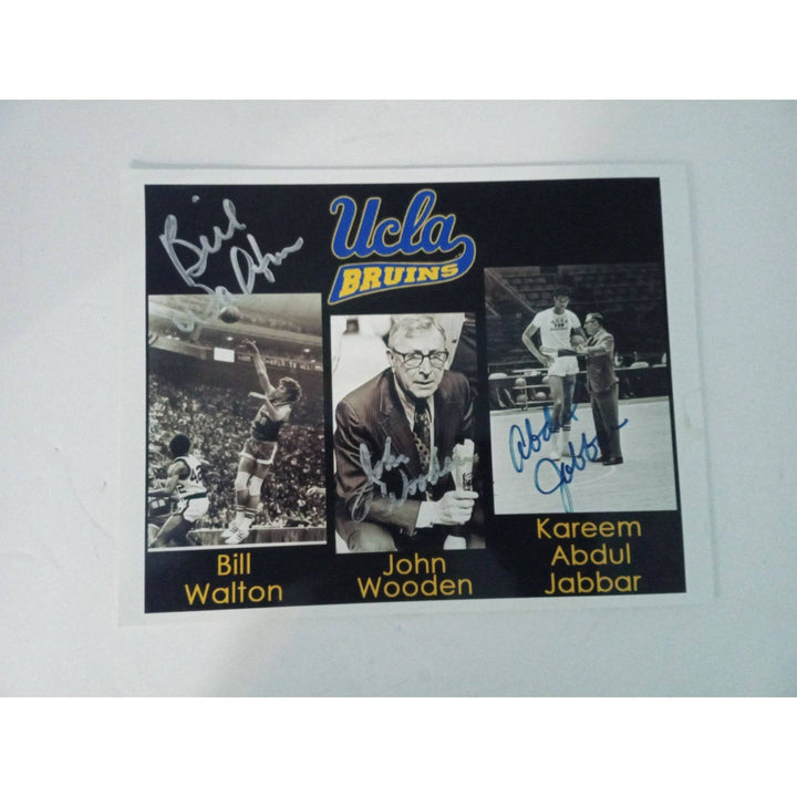 John Wooden, Bill Walton, Kareem Abdul-Jabbar 8 x 10 signed photo - Awesome Artifacts 