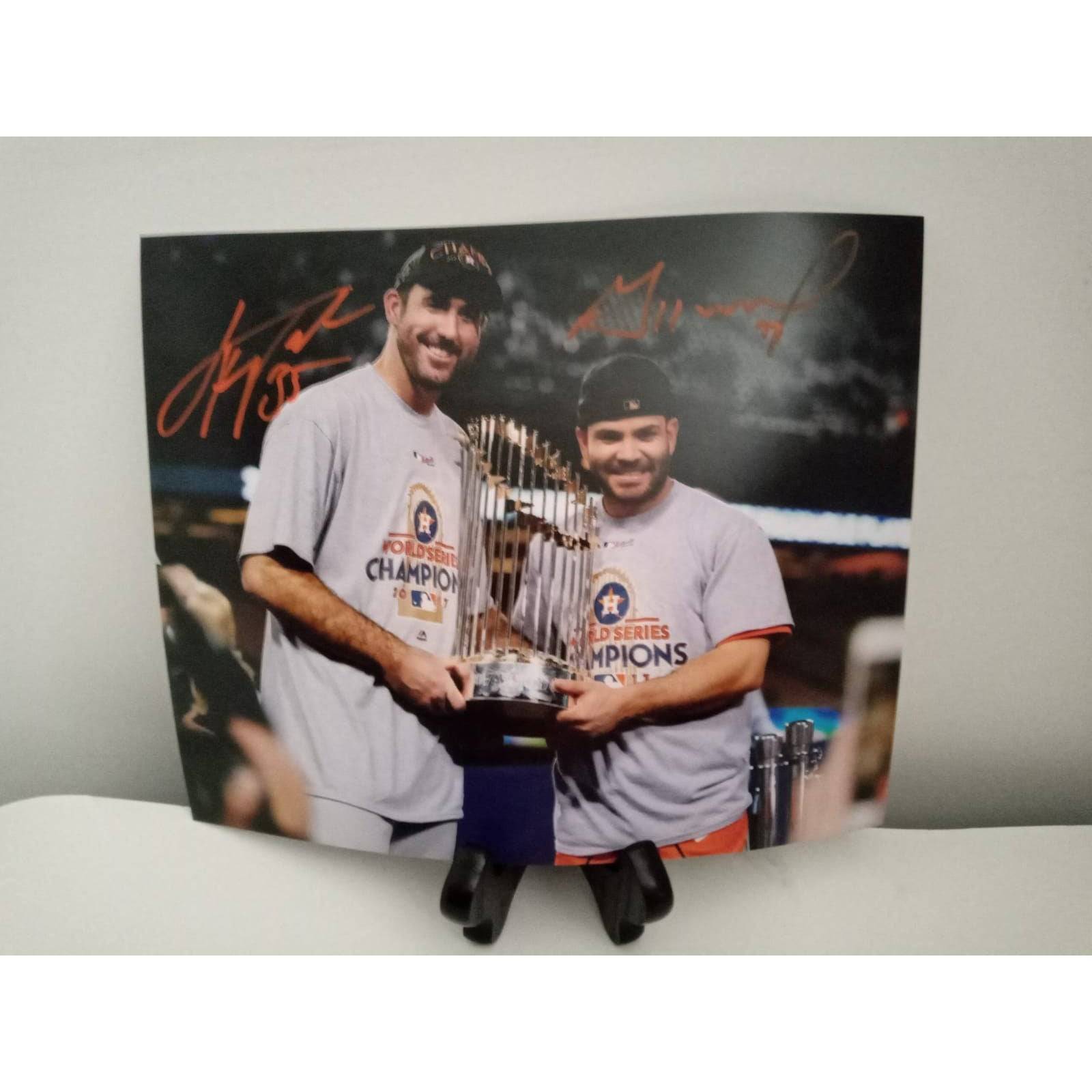 Jose Altuve and Justin Verlander 8 by 10 signed photo