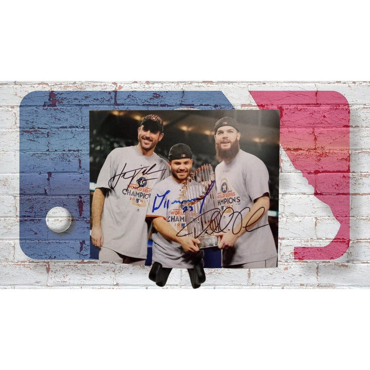 Jose Altuve Dallas keuchel and Justin Verlander 8 x 10 signed photo