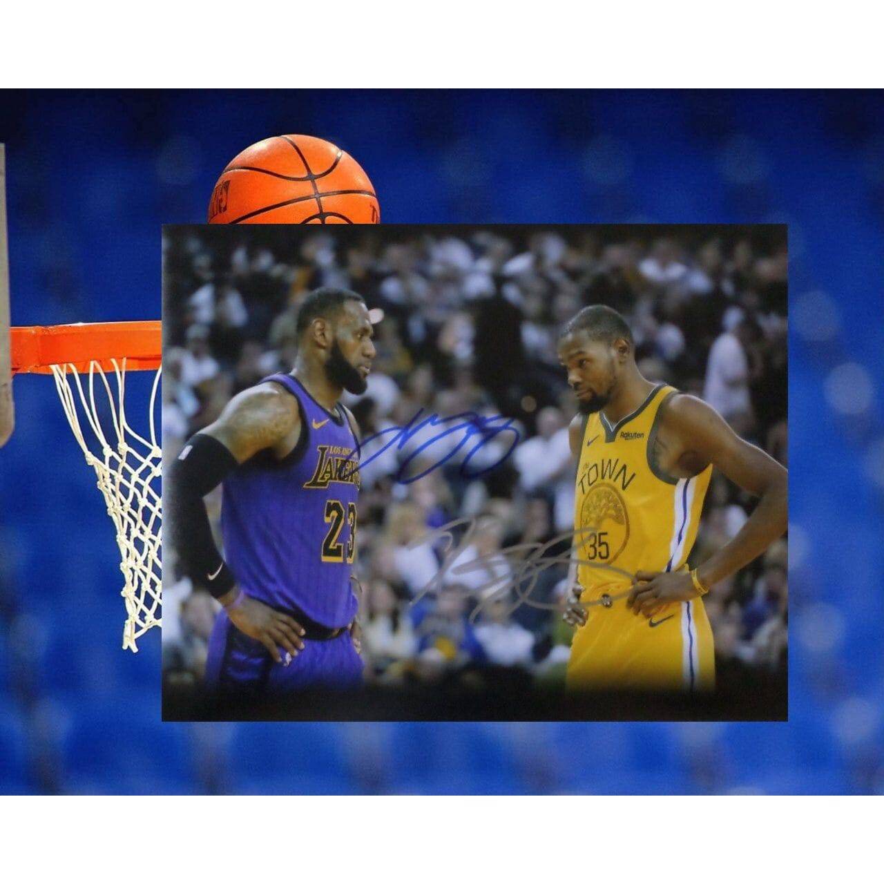 Kevin Durant and LeBron James 8 by 10 signed photo