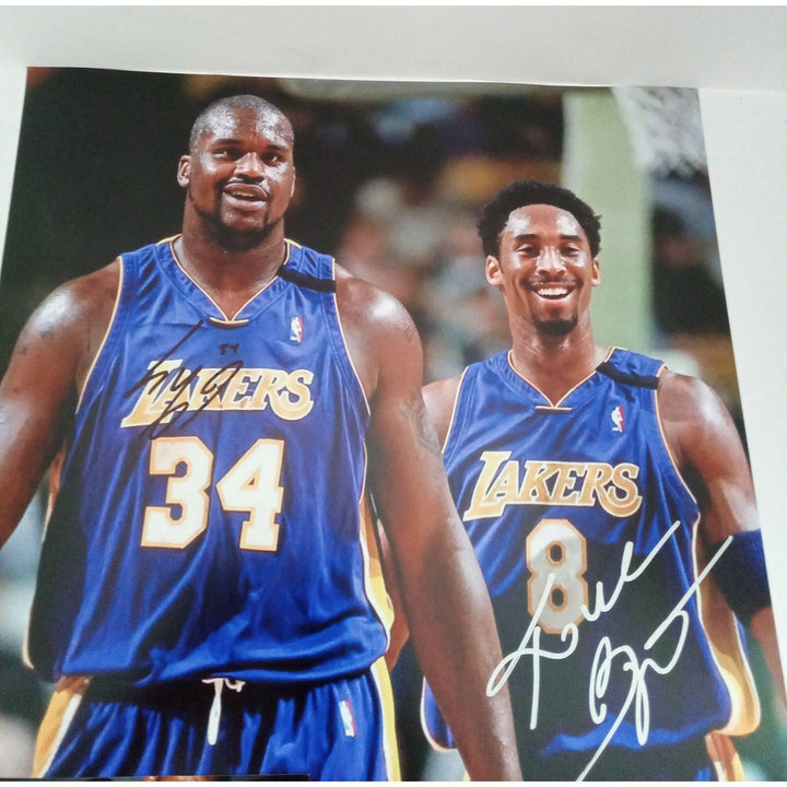 Kobe Bryant and Shaquille O'Neal 16 by 20 photo signed with proof