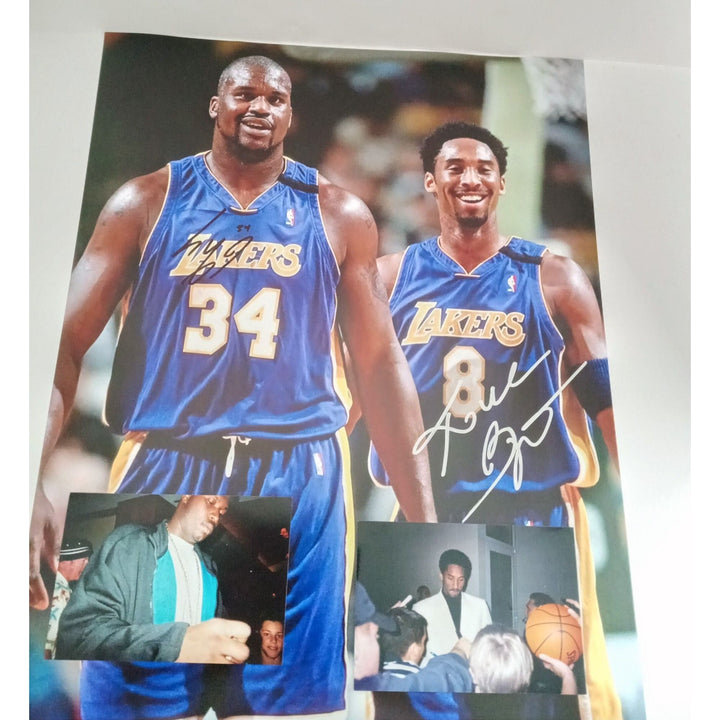 Kobe Bryant and Shaquille O'Neal 16 by 20 photo signed with proof