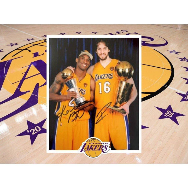 Kobe Bryant Pau Gasol Los Angeles Lakers 8 x 10 signed photo with proof