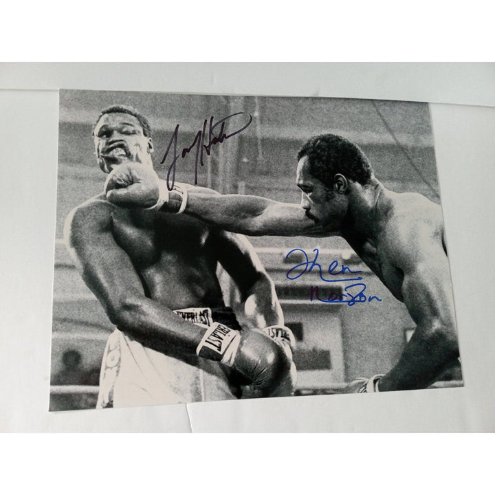 Larry Holmes and Ken Norton 11 by 14 signed photo with proof