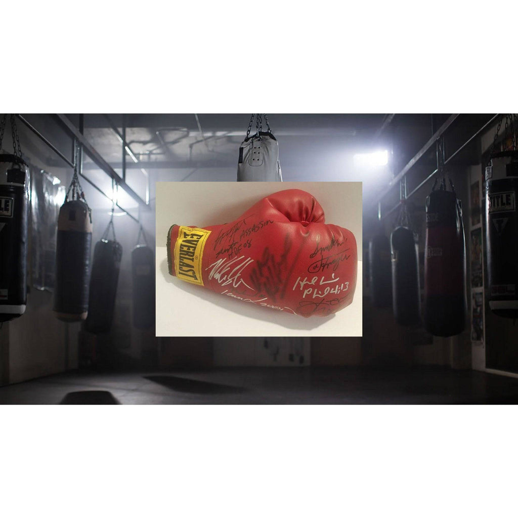 Larry Holmes, Wladimir Klitschko, Lennox Lewis, Muhammad Ali signed boxing glove with proof - Awesome Artifacts 