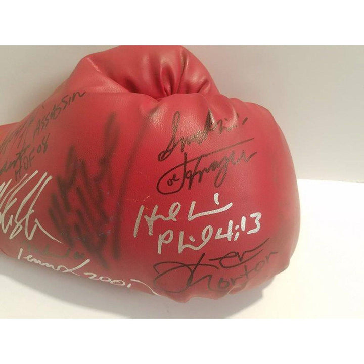 Larry Holmes, Wladimir Klitschko, Lennox Lewis, Muhammad Ali signed boxing glove with proof - Awesome Artifacts 