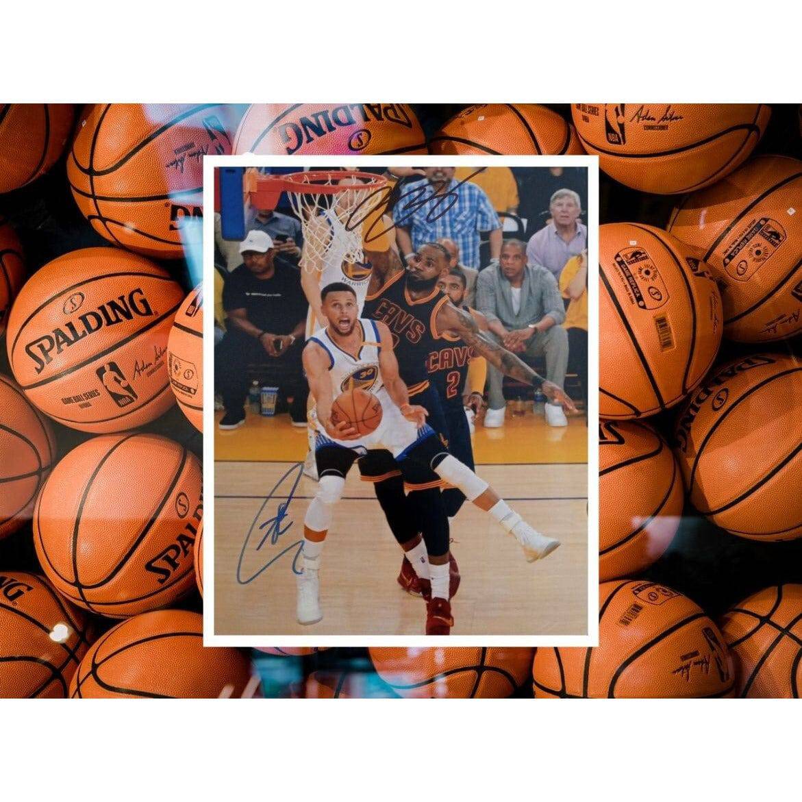 LeBron James and Stephen Curry 8 x 10 signed photo with proof