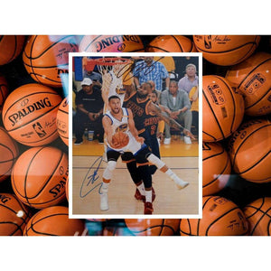 LeBron James and Stephen Curry 8 x 10 signed photo with proof