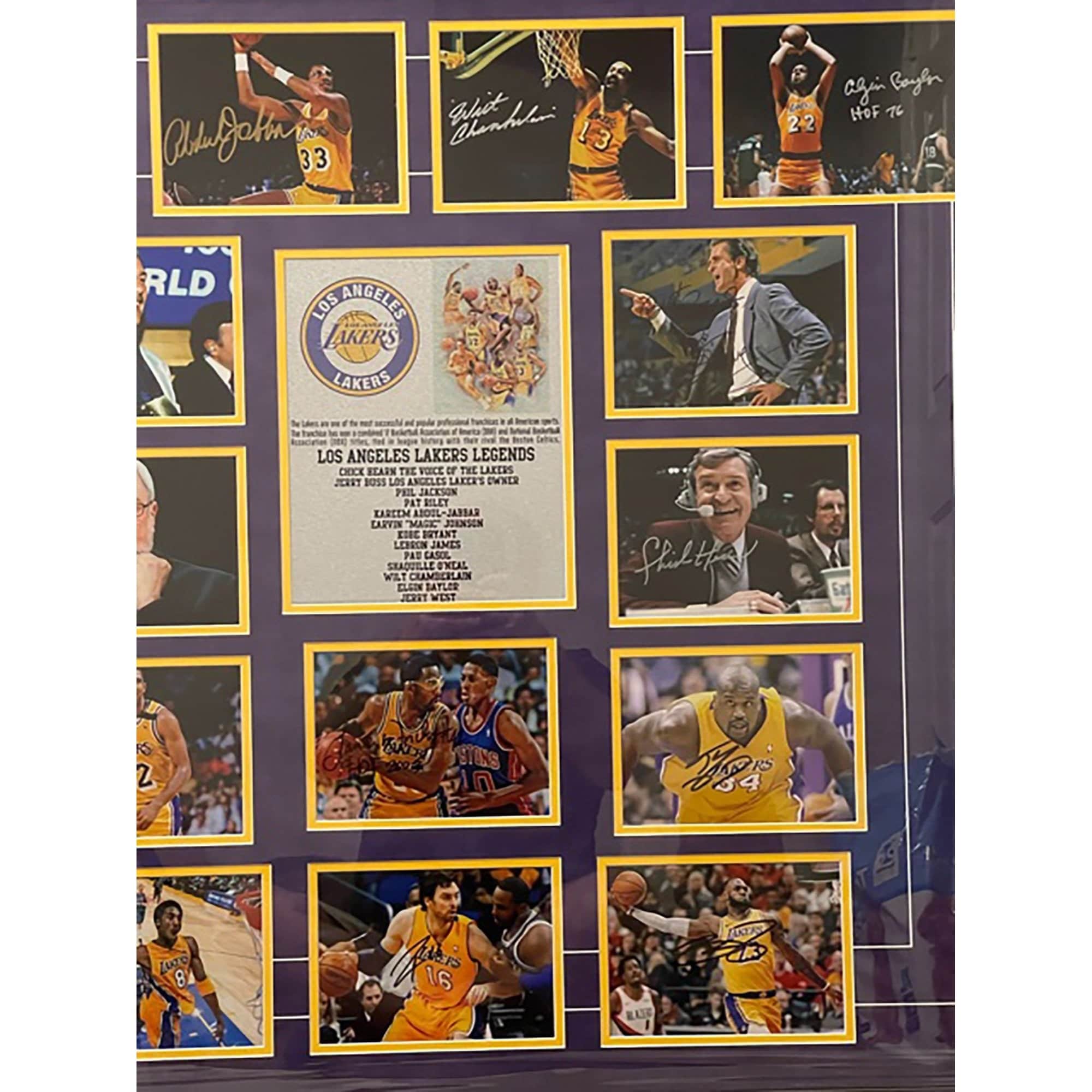 Los Angeles Lakers Magic Johnson, Kobe Bryant, Chick Hearn, LeBron James signed with proof