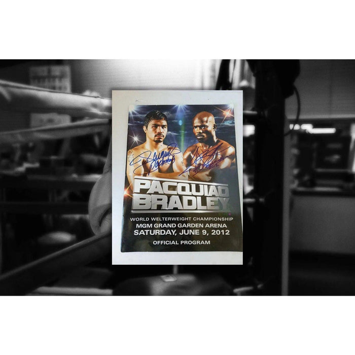 Manny Pacquiao and Timothy Bradley full authentic program signed with proof