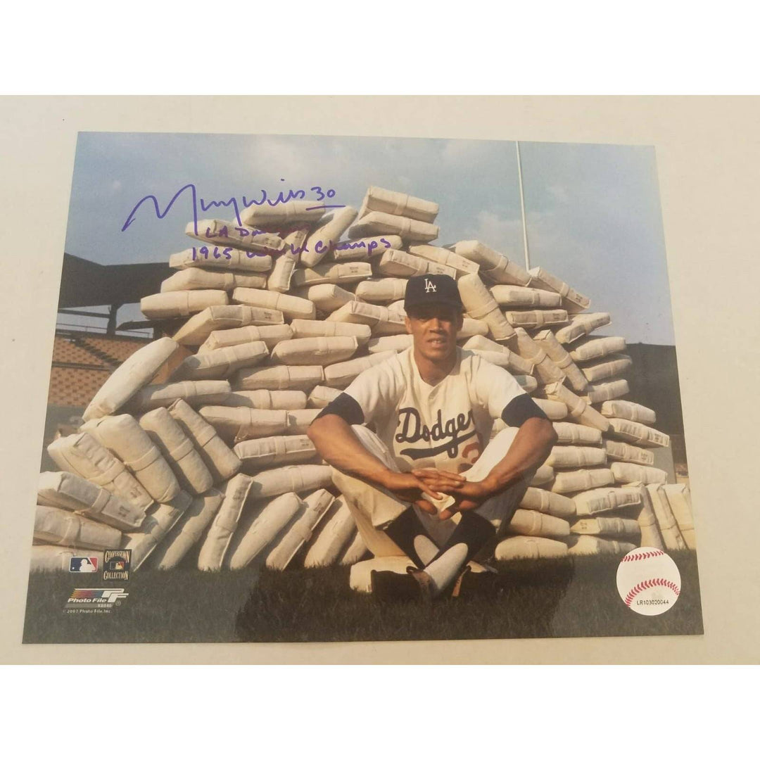 Maury Wills Los Angeles Dodgers 8 x10 signed photo