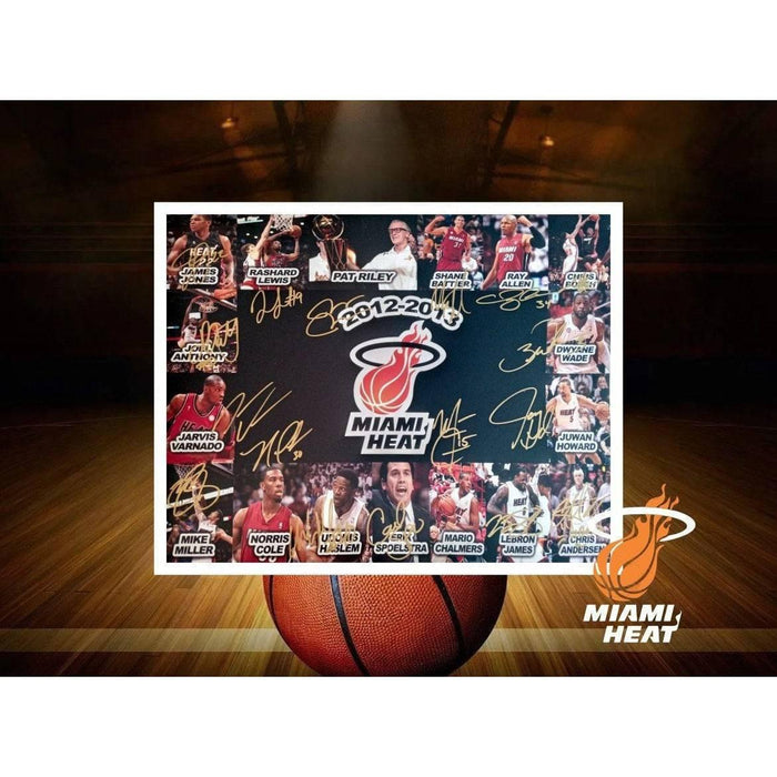 Miami Heat Dwyane Wade Chris Bosh Ray Allen LeBron James 16 x 20 photo signed