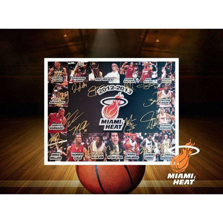 Miami Heat Dwyane Wade Chris Bosh Ray Allen LeBron James 16 x 20 photo signed