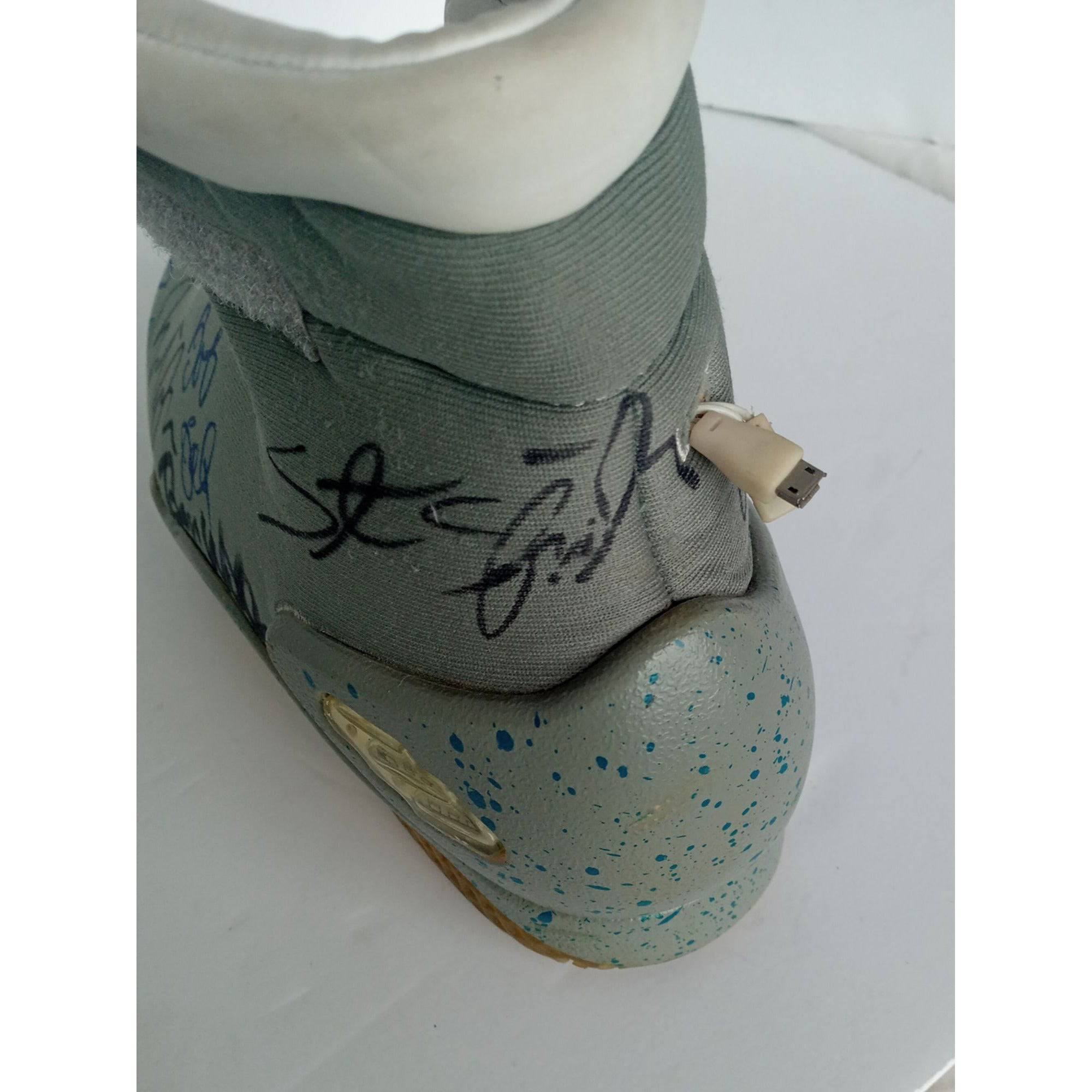 Michael J. Fox, Steven Spielberg, Back to the Future cast shoe signed with proof