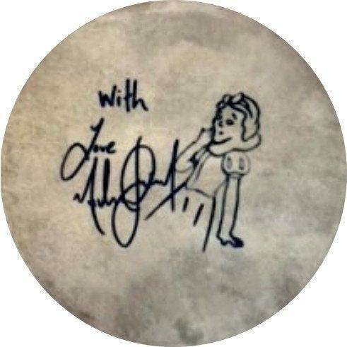 Michael Jackson signed and sketch drawing 10-inch tambourine signed with proof