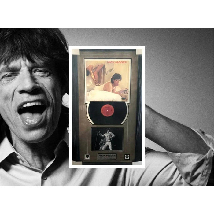 Mick Jagger "She's The Boss" lp signed and framed with proof