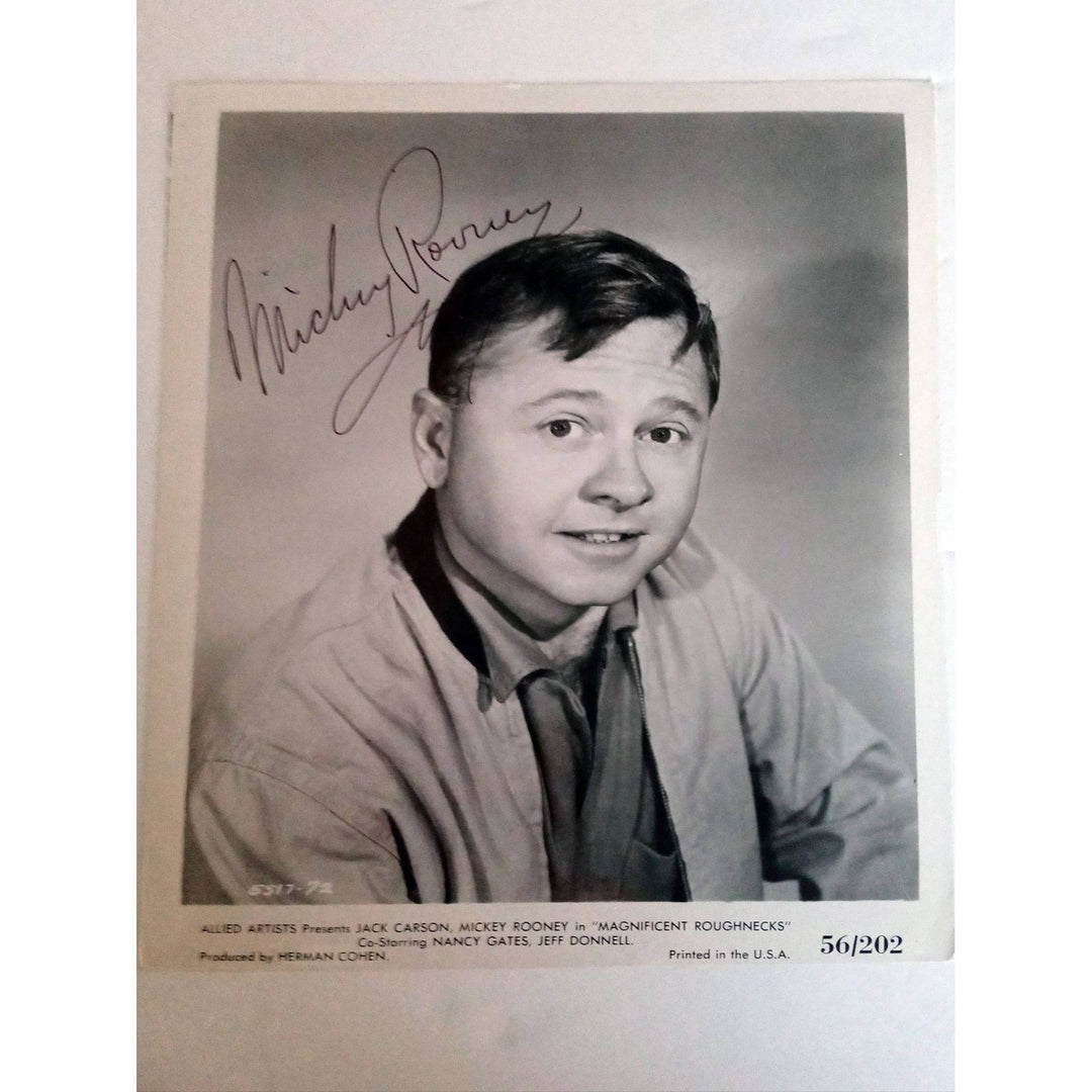 Mickey Rooney 8 x 10 signed photo with proof