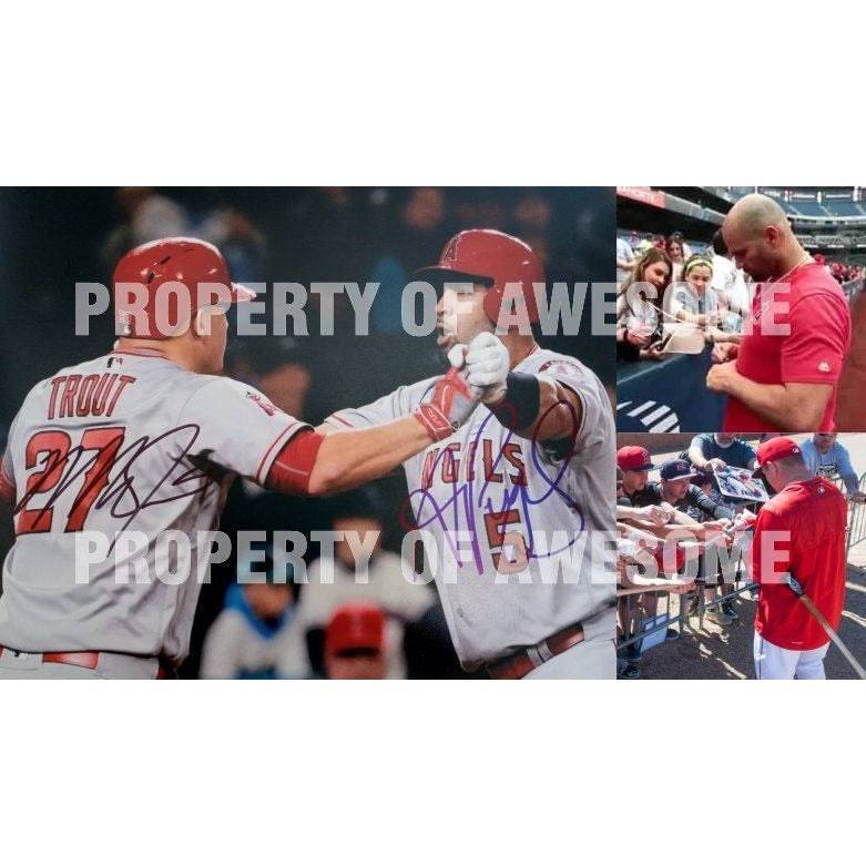 Mike Trout and Albert Pujols just 8 by 10 photo signed with proof