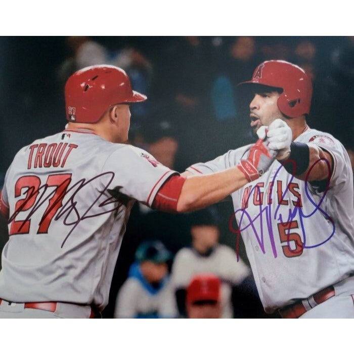 Mike Trout and Albert Pujols just 8 by 10 photo signed with proof