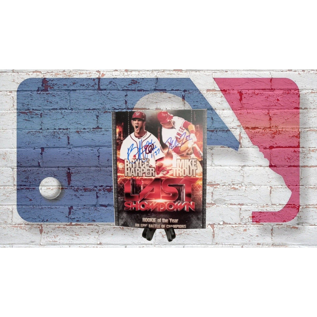 Mike Trout and Bryce Harper 8 by 10 signed photo with proof