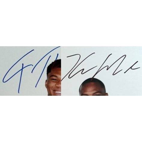 Milwaukee Bucks Giannis Antetokounmpo Kris Middleton 8 x 10 photo signed with proof