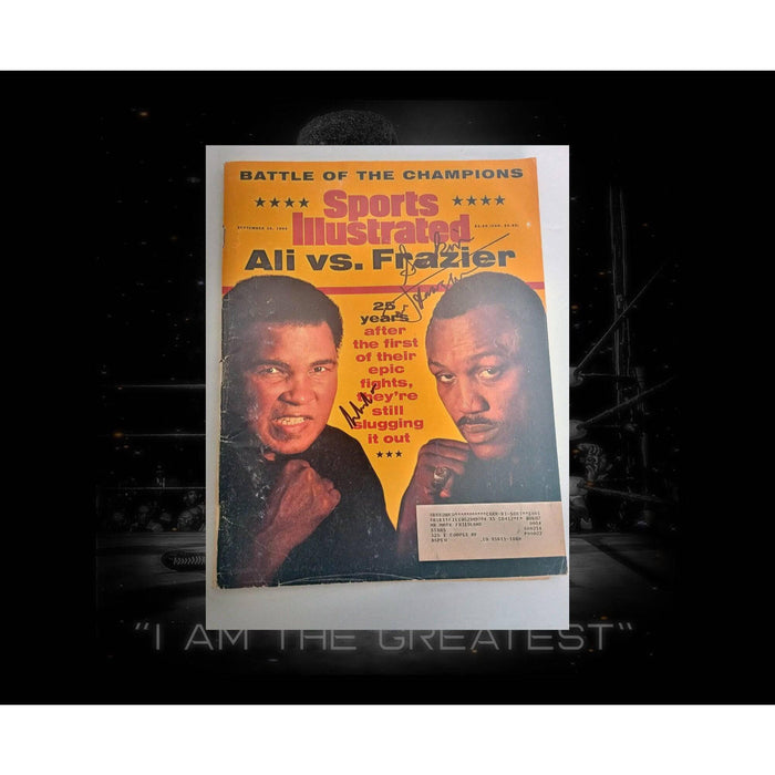 Muhammad Ali and Joe Frazier 1996 full Sports Illustrated magazine signed with proof
