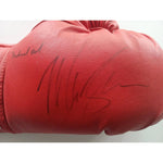 Load image into Gallery viewer, Muhammad Ali and Mike Tyson Everlast leather boxing glove signed with proof - Awesome Artifacts 
