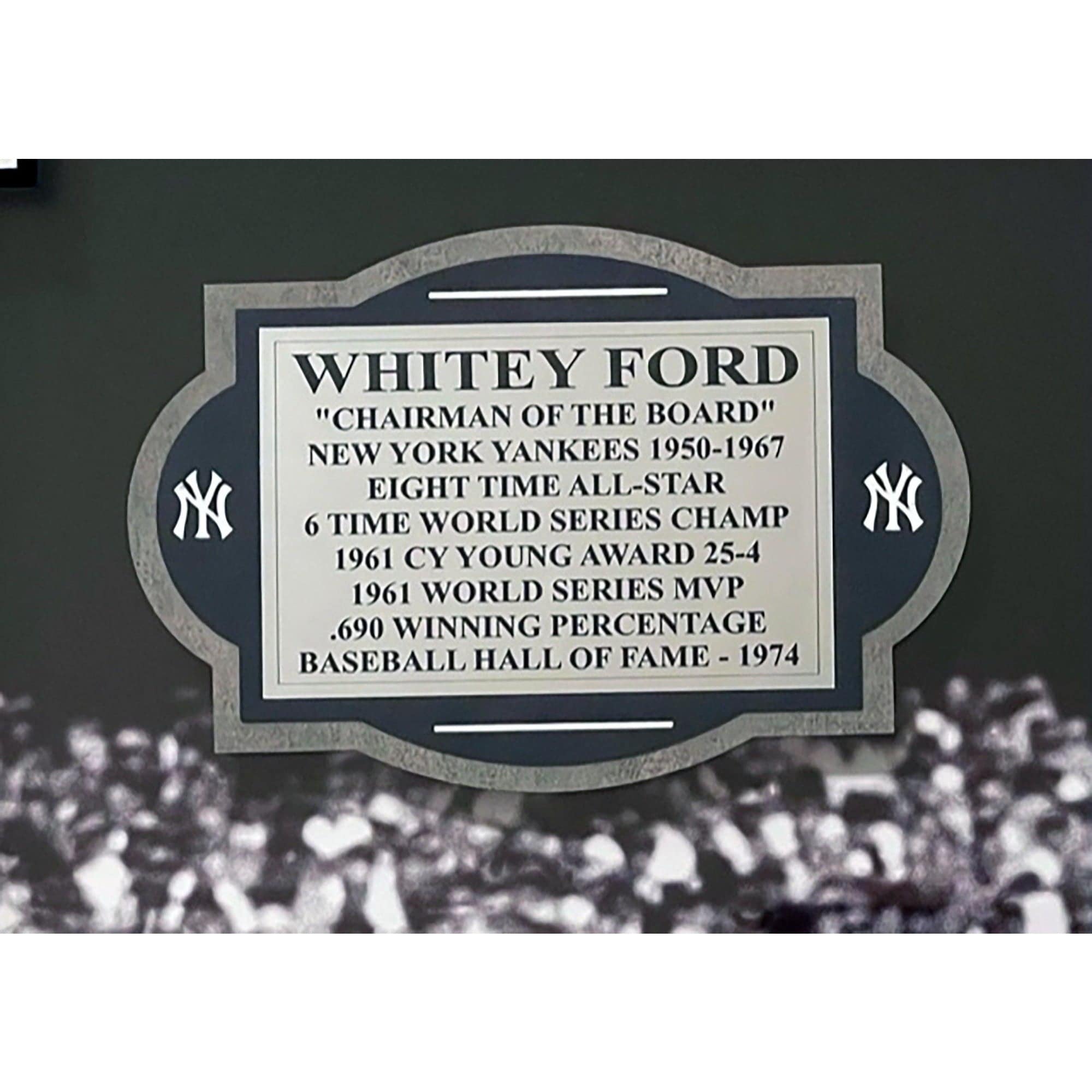 New York Yankees Whitey Ford 32x21 inches  signed & framed with proof - Awesome Artifacts 