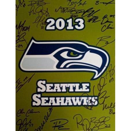 Pete Carroll Bobby Wagner Earl Thomas Doug Baldwin Seattle Seahawks 2013 14 SB Champs 16 x 20 photo signed with proof - Awesome Artifacts 