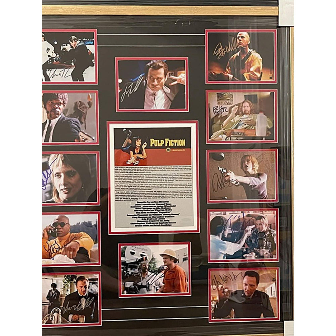 Quentin Tarantino, Uma Thurman, John Travolta, Pulp Fiction cast signed with proof