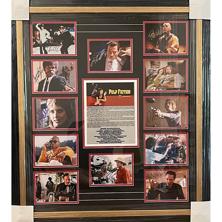 Quentin Tarantino, Uma Thurman, John Travolta, Pulp Fiction cast signed with proof