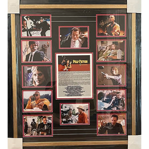 Quentin Tarantino, Uma Thurman, John Travolta, Pulp Fiction cast signed with proof