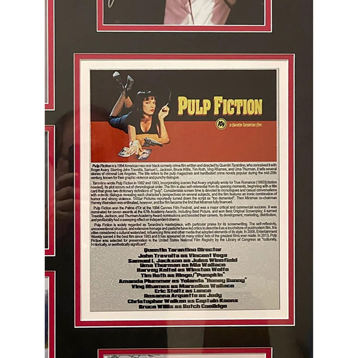 Quentin Tarantino, Uma Thurman, John Travolta, Pulp Fiction cast signed with proof