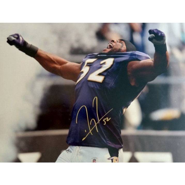 Ray Lewis Baltimore Ravens 16 x 20 photo signed