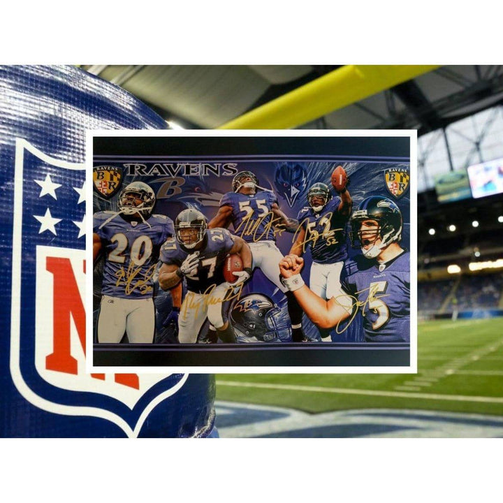 Ray Lewis Joe Flacco Ed Reed Terrell Suggs Ray Rice 16 x 20 photo signed with proof